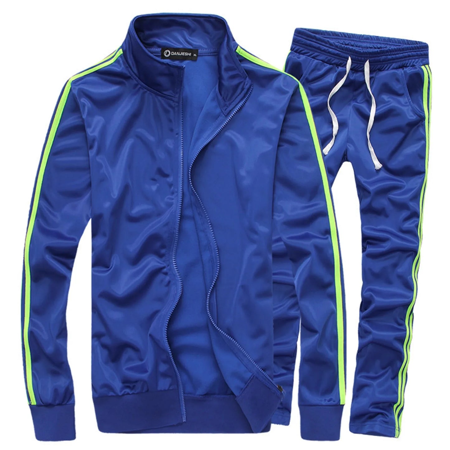Casual Men Tracksuit Full Zip Running Jogging Athletic Sports Jacket And Pants 2 Piece Sets
