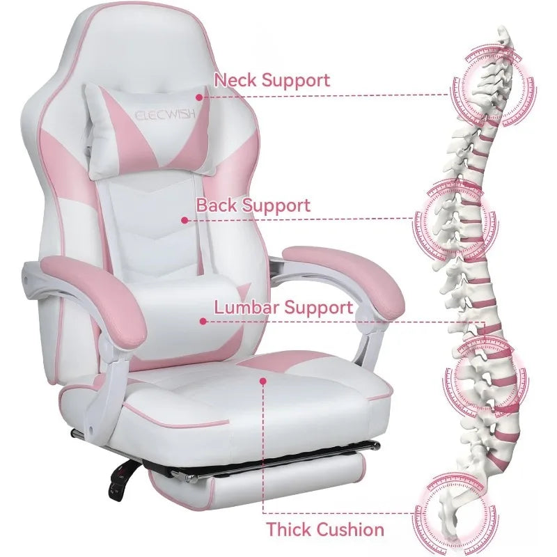 ARTET Gaming Chair with Massage High Back Computer Chair with Footrest Headrest