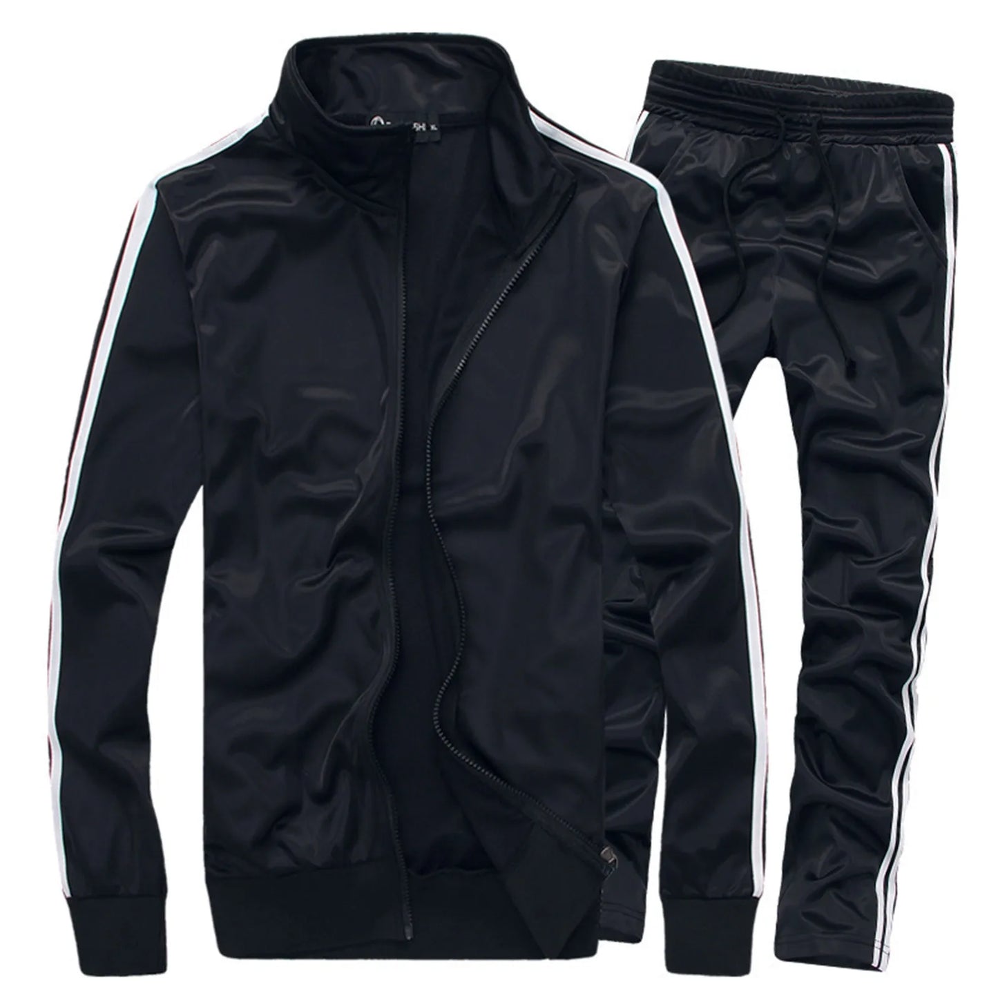 Casual Men Tracksuit Full Zip Running Jogging Athletic Sports Jacket And Pants 2 Piece Sets