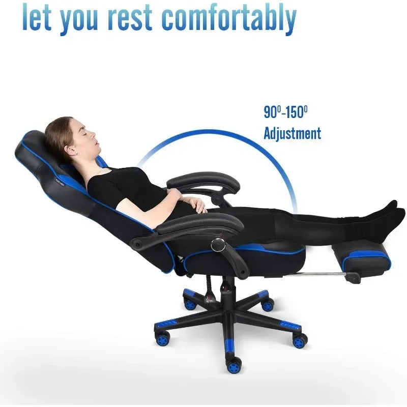 ARTET Gaming Chair with Massage High Back Computer Chair with Footrest Headrest