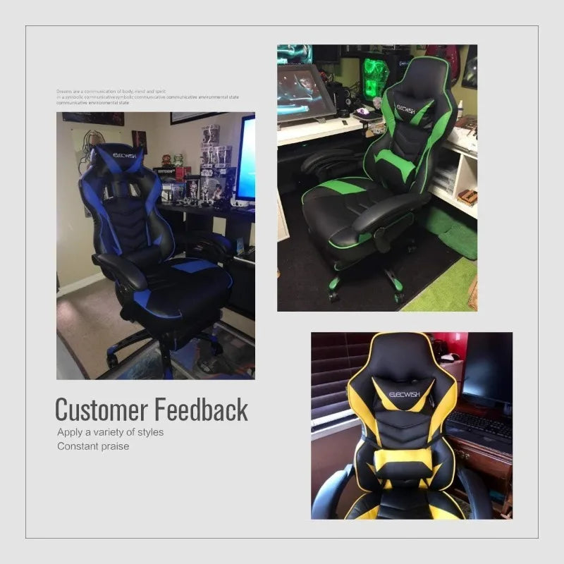 ARTET Gaming Chair with Massage High Back Computer Chair with Footrest Headrest