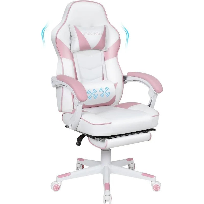 ARTET Gaming Chair with Massage High Back Computer Chair with Footrest Headrest