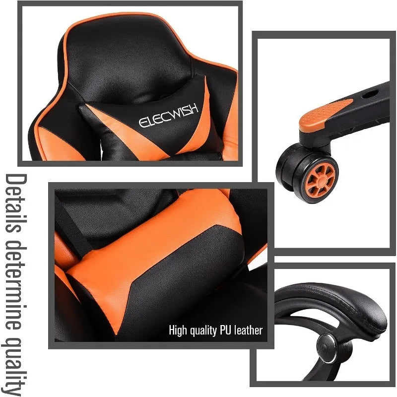 ARTET Gaming Chair with Massage High Back Computer Chair with Footrest Headrest