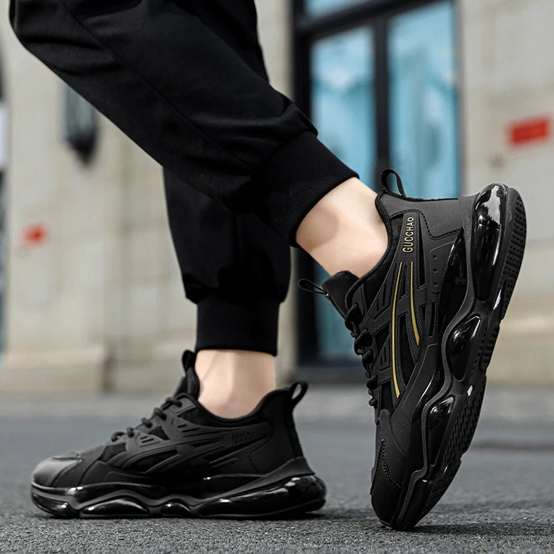 Night Light Men's Sneakers Super Cool New Fashion Wear-resistant Black Sports Shoes For Men