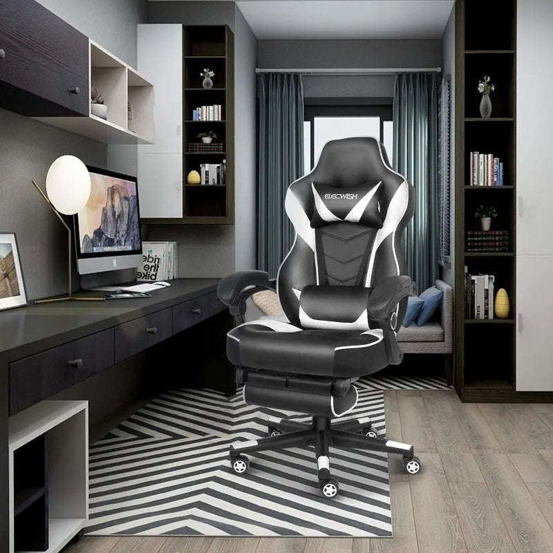 ARTET Gaming Chair with Massage High Back Computer Chair with Footrest Headrest