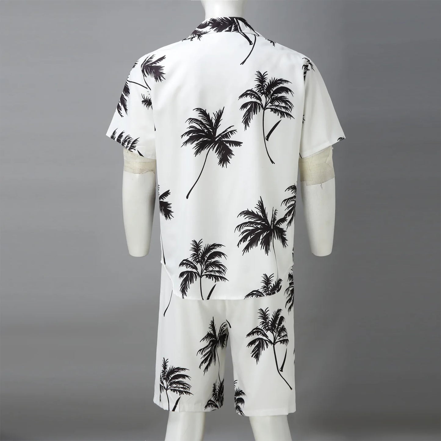 Sets Men Hawaii Shorts Shirt Clothing Set Casual Palm Tree Floral