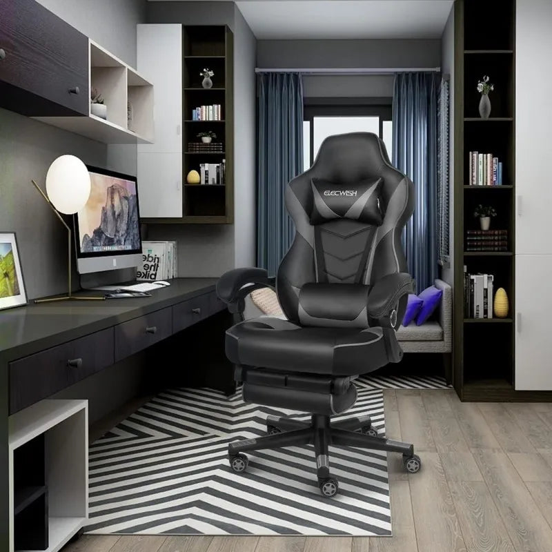 ARTET Gaming Chair with Massage High Back Computer Chair with Footrest Headrest