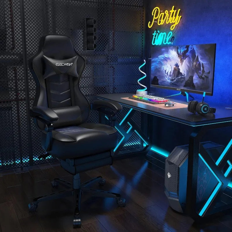 ARTET Gaming Chair with Massage High Back Computer Chair with Footrest Headrest