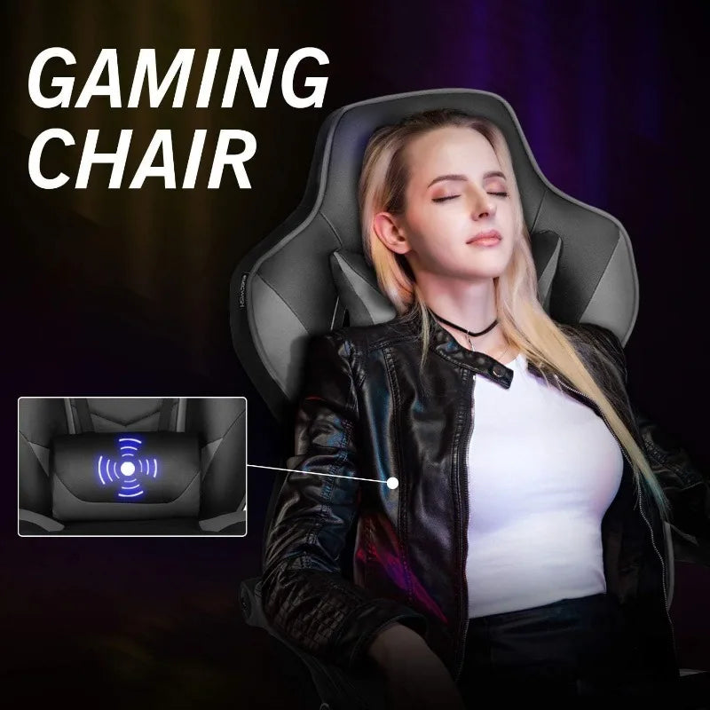 ARTET Gaming Chair with Massage High Back Computer Chair with Footrest Headrest
