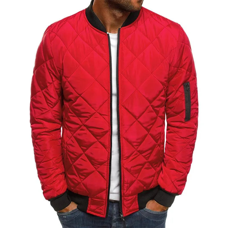 Winter New Cotton Jacket Men's Baseball Collar Mesh Pressed Lightweight Cotton Jacket