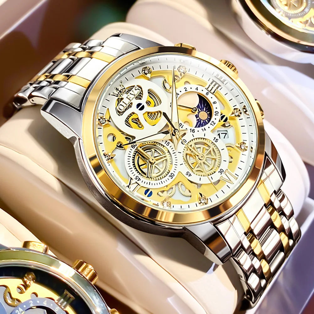 OLEVS Men's Watches Top Brand Luxury Original Waterproof Quartz Watch for Man