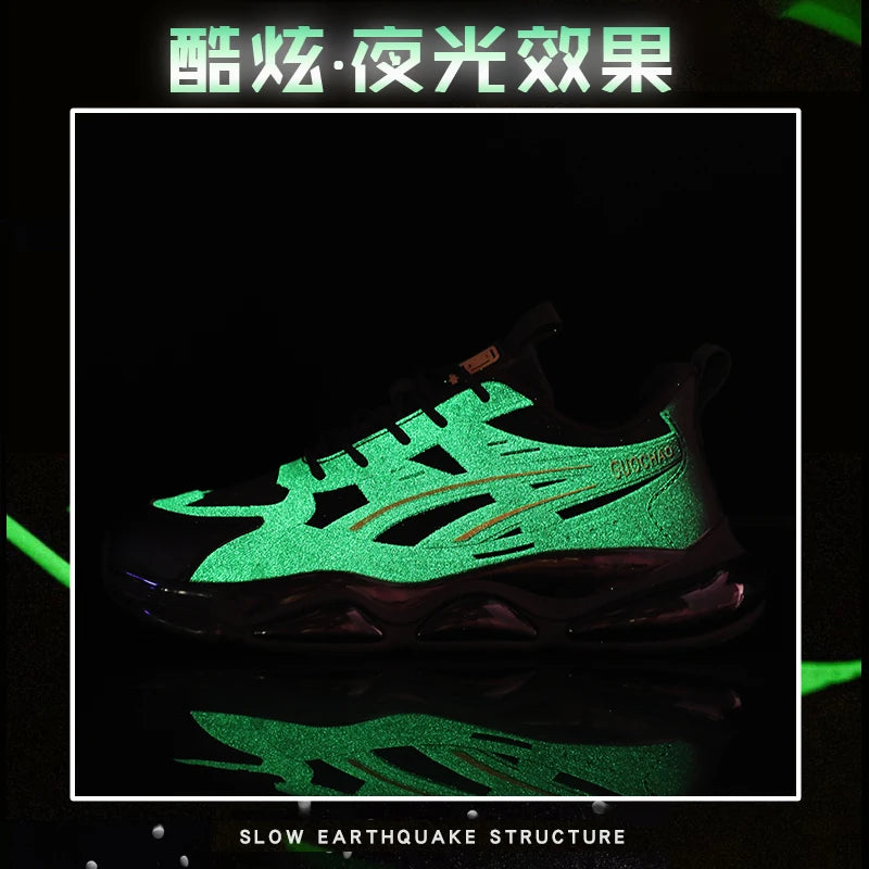 Night Light Men's Sneakers Super Cool New Fashion Wear-resistant Black Sports Shoes For Men