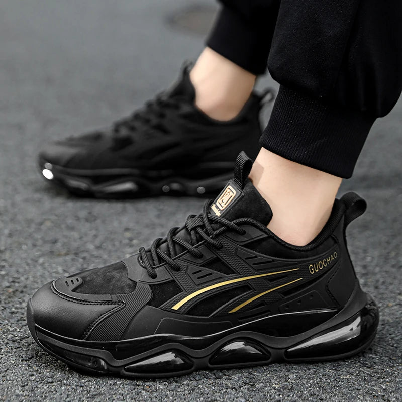 Night Light Men's Sneakers Super Cool New Fashion Wear-resistant Black Sports Shoes For Men